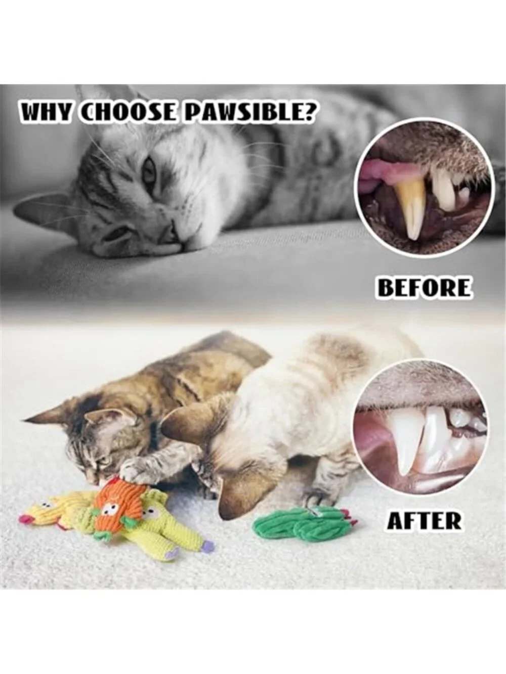 Cactus Catnip Toys, 100% Pure Organic Catnip-Filled Toys Without Cotton